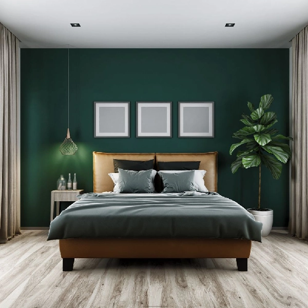 Dark Green Color Paint in a Master Bedroom in Dubai