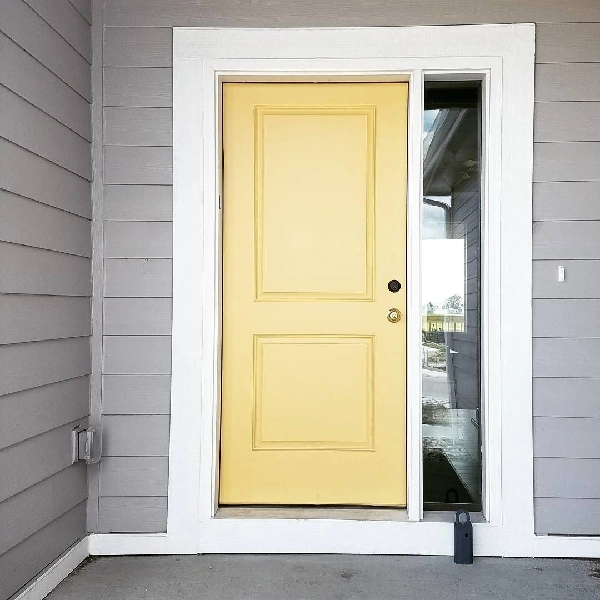 Light Yellow Color Door Painted in Dubai Area