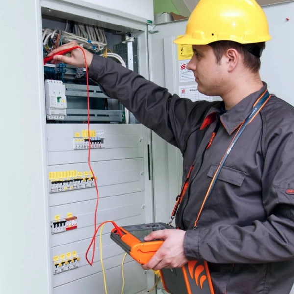 A man checking a voltage in meter in Dubai